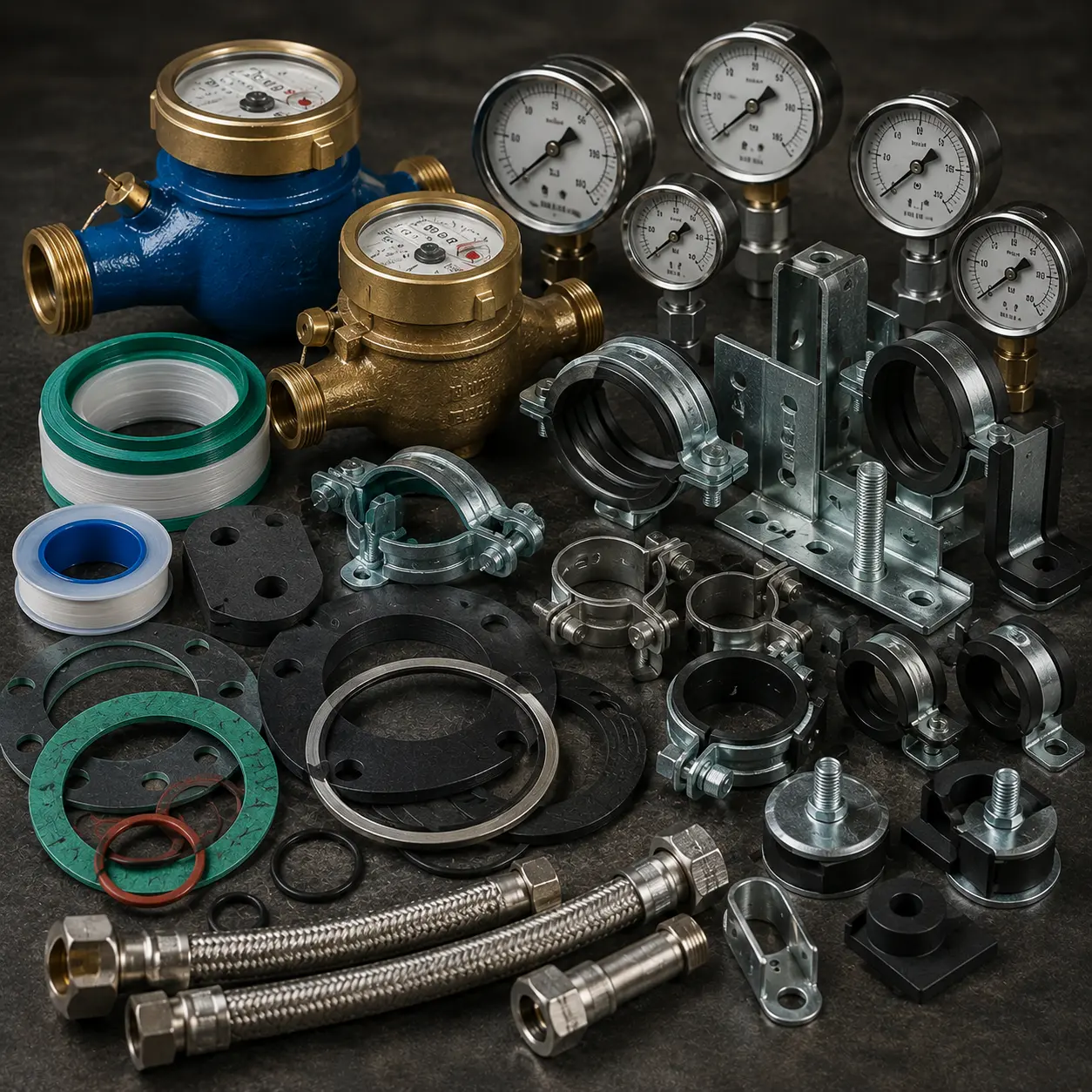 Gaskets clamps water meters pressure gauges Riyadh